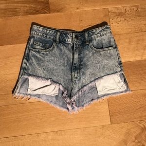 Purple Acid wash shorts